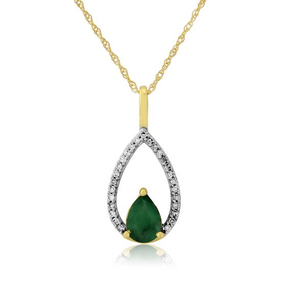 Emerald and Diamond Pendant - 00025064 | Heming Diamond Jewellers | London