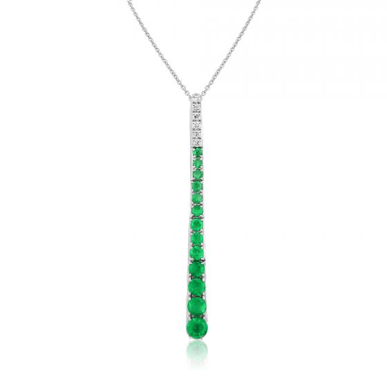 Emerald and Diamond Pendant - 00025067 | Heming Diamond Jewellers | London