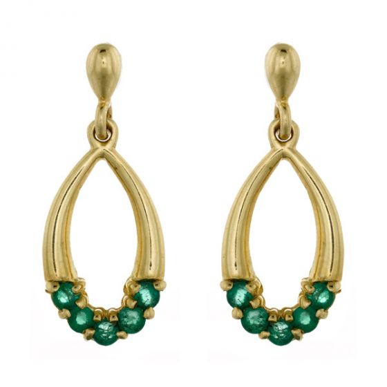 Emerald Drop Earrings - 00019974 | Heming Diamond Jewellers | London