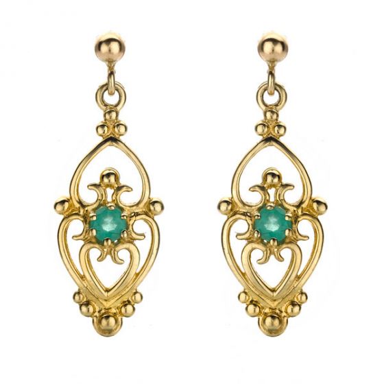 Emerald Drop Earrings - 00020960 | Heming Diamond Jewellers | London