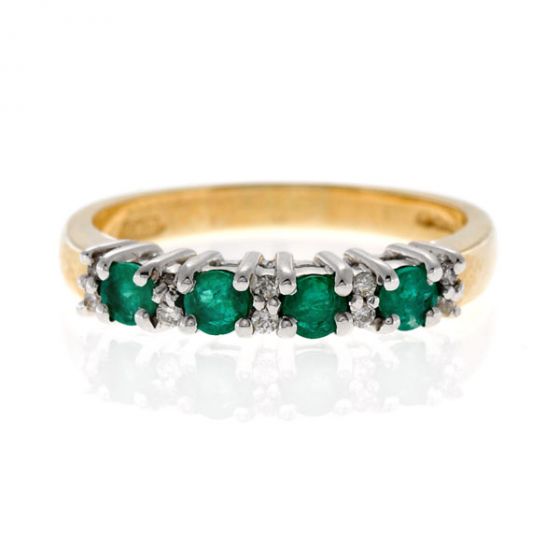 Emerald Half Eternity Ring - 00020043 | Heming Diamond Jewellers | London