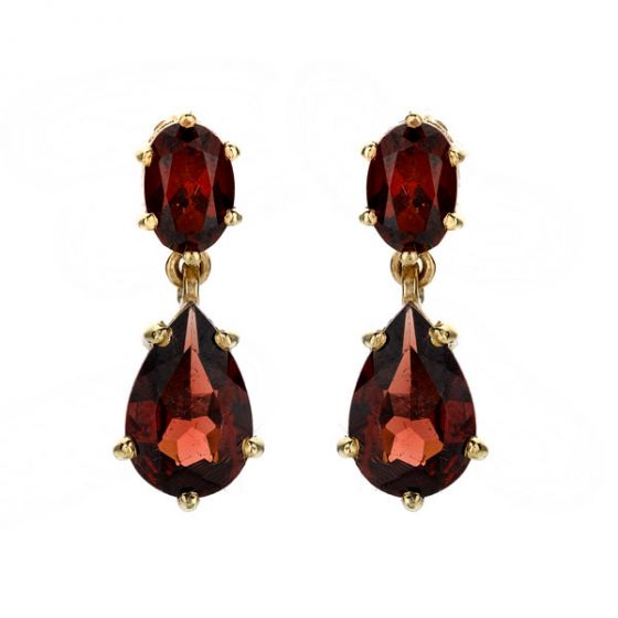 Garnet Drop Earrings - 00020967 | Heming Diamond Jewellers | London