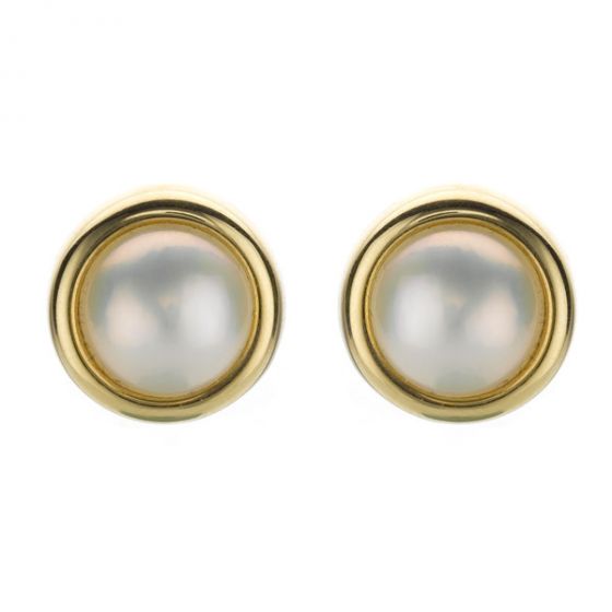 Mabe Pearl Earrings - 00021009 | Heming Diamond Jewellers | London