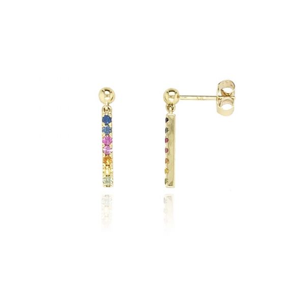 Multi Colour Sapphire Earrings - 00025073 | Heming Diamond Jewellers | London