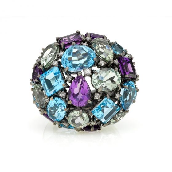 Multigem Cluster Ring - 00020419 | Heming Diamond Jewellers | London