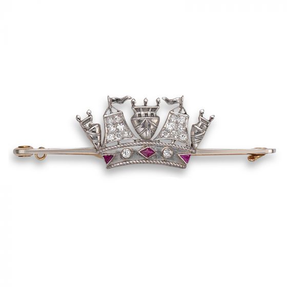 Naval Crown Brooch - 02020983 | Heming Diamond Jewellers | London