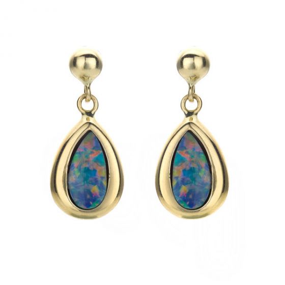 Opal Doublet Drop Earrings - 00020997 | Heming Diamond Jewellers | London