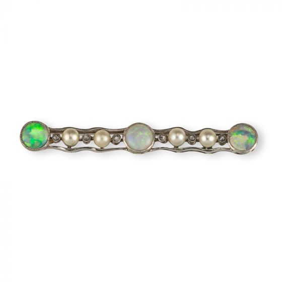 Opal Pearl and Diamond Brooch - 02021329 | Heming Diamond Jewellers | London