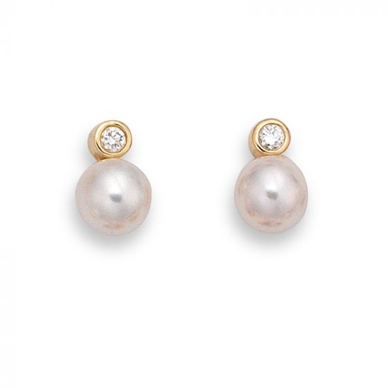 Pearl and Diamond Earrings - 00021887 | Heming Diamond Jewellers | London