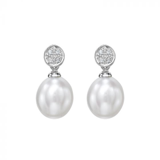 Pearl and Diamond Earrings - 00022218 | Heming Diamond Jewellers | London