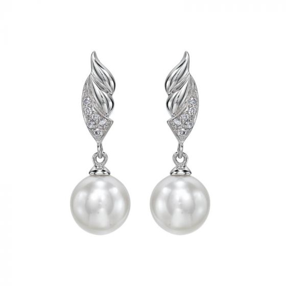 Pearl and Diamond Earrings - 00022219 | Heming Diamond Jewellers | London