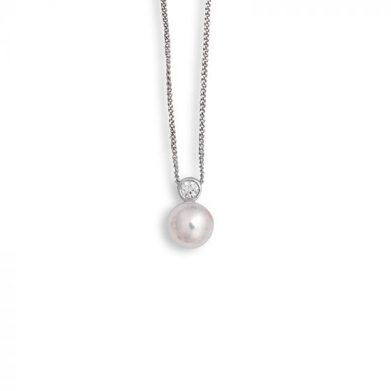 Pearl and Diamond Pendant - 02021019 | Heming Diamond Jewellers | London