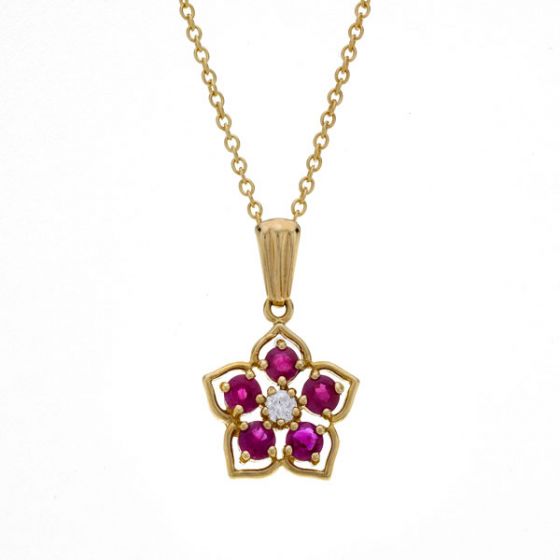 Ruby and Diamond Pendant - 00018856 | Heming Diamond Jewellers | London