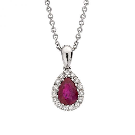 Ruby and Diamond Pendant - 00019723 | Heming Diamond Jewellers | London