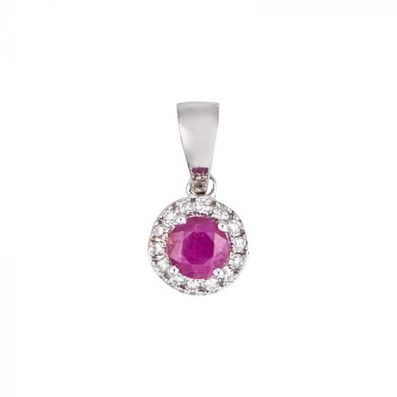 Ruby and Diamond Pendant - 00022725 | Heming Diamond Jewellers | London