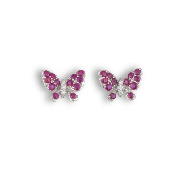 Ruby Butterfly Earrings - 00025250 | Heming Diamond Jewellers | London