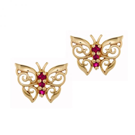 Ruby 'Butterfly' Earrings - 01017674 | Heming Diamond Jewellers | London