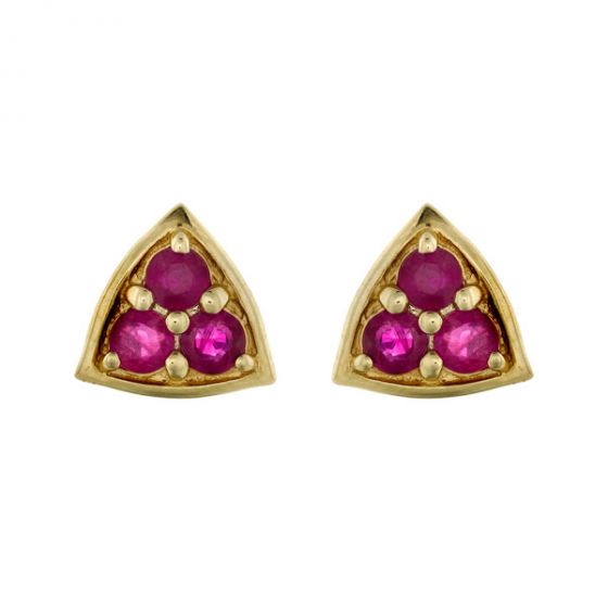 Ruby Cluster Earrings - 00019998 | Heming Diamond Jewellers | London