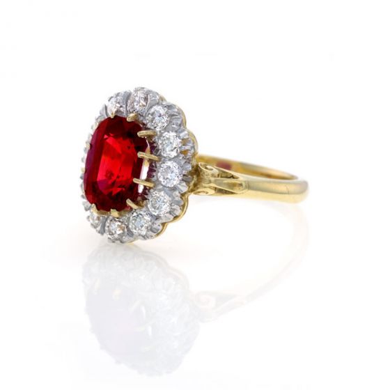 Ruby & Diamond Cluster Ring - 00008276 | Heming Diamond Jewellers | London