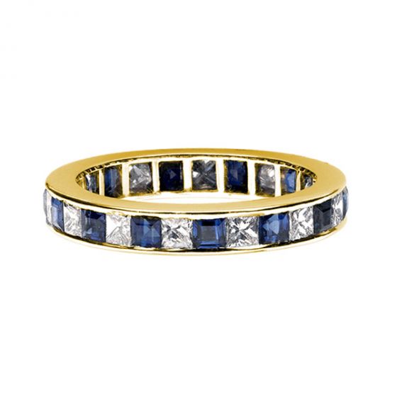 Sapphire and Diamond Full Eternity Ring - 00018700 | Heming Diamond Jewellers | London