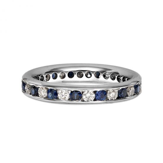 Sapphire and Diamond Full Eternity Ring - 00018701 | Heming Diamond Jewellers | London