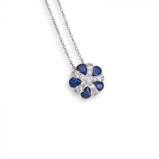 Sapphire and Diamond Pendant - 00021867 | Heming Diamond Jewellers | London