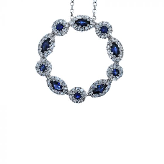 Sapphire And Diamond Pendant - 02020846 | Heming Diamond Jewellers | London