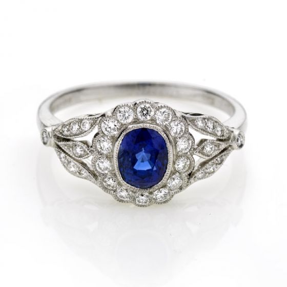 Sapphire & Diamond Ring - 00020781 | Heming Diamond Jewellers | London