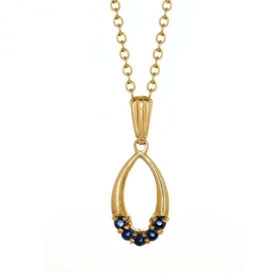 Sapphire Drop Pendant - 00020284 | Heming Diamond Jewellers | London