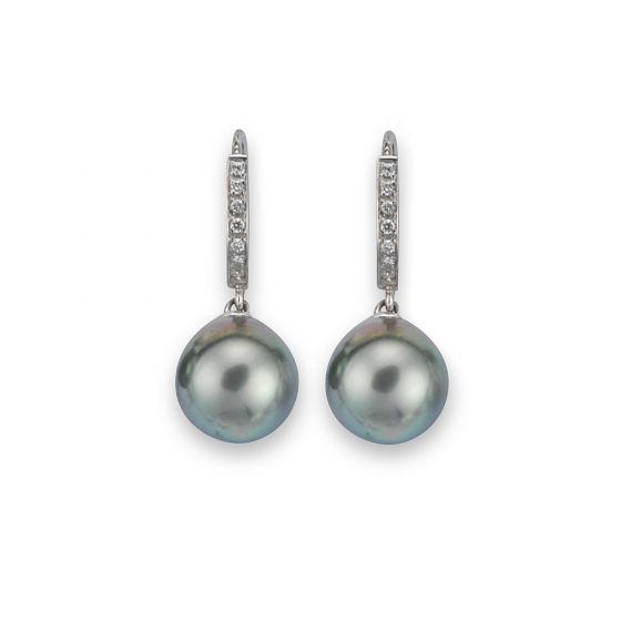 Tahitian Pearl Earrings - 00022625 | Heming Diamond Jewellers | London