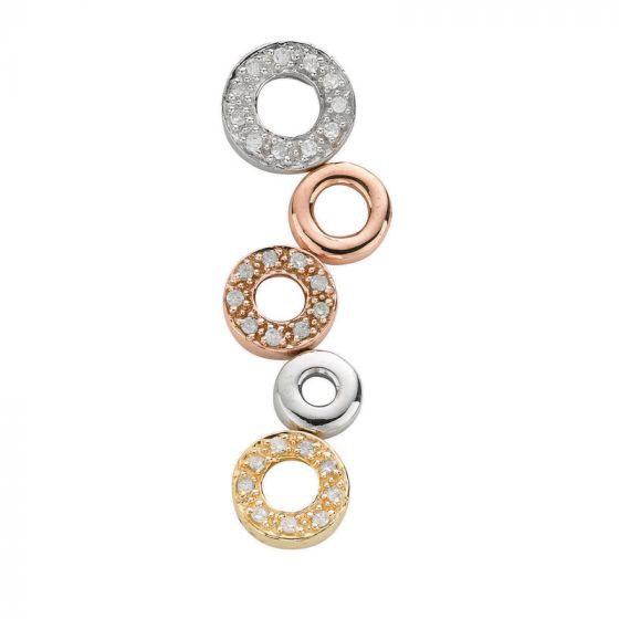 Tripple Gold & Diamond Circles Pendant - 00021473 | Heming Diamond Jewellers | London