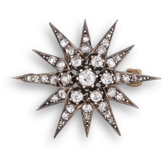 Victorian Diamond Star Brooch - 02024099 | Heming Diamond Jewellers | London