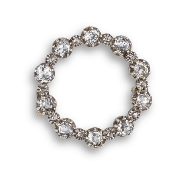 Victorian Diamond Wreath Brooch - 02024095 | Heming Diamond Jewellers | London