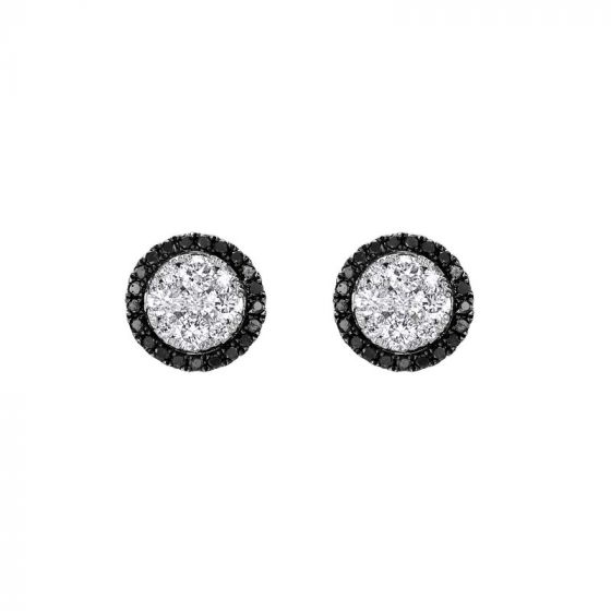 White and Black Diamond Earrings - 00022249 | Heming Diamond Jewellers | London