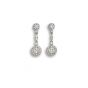 Diamond cluster drop earrings.