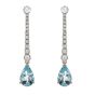 Aquamarine and Diamond Drop Earrings