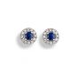 Sapphire And Diamond Cluster Earrings