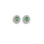 Emerald and Diamond cluster earrings.