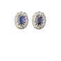 Sapphire and Diamond Cluster Earrings