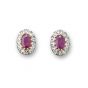 Ruby and Diamond Cluster Earrings