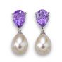 Amethyst and Pearl Drop Earrings