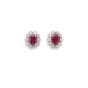 Ruby and Diamond Cluster Earrings