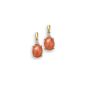 Coral and Diamond Drop Earrings