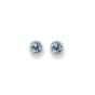 A pair of rub over set round aquamarine stud earrings 9ct white gold - 00024118 | Heming Diamond Jewellers | London