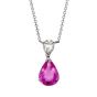 A Pink Sapphire and Diamond Drop Pendant - 00020555 | Heming Diamond Jewellers | London