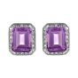 Amethyst and Diamond Cluster Earrings - 00018509 | Heming Diamond Jewellers | London