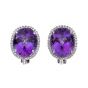 Amethyst And Diamond Cluster Earrings - 00021612 | Heming Diamond Jewellers | London