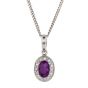 Amethyst And Diamond Cluster Pendant - 01017609 | Heming Diamond Jewellers | London