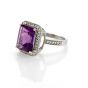 Amethyst and Diamond Cluster Ring - 00018527 | Heming Diamond Jewellers | London