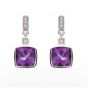 Amethyst and Diamond Drop Earrings - 00020828 | Heming Diamond Jewellers | London